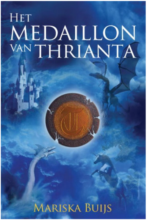 Het Medaillon van Thrianta – boekcover – Mariska Buijs – ISBN 9789051797459 – paperback – als nieuw