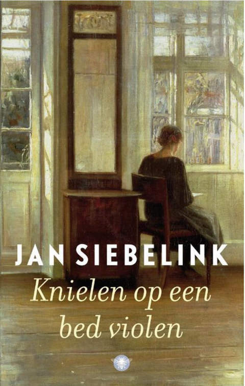 Knielen op een bed violen – boekcover – Jan Siebelink – ISBN 9789023479239 – paperback – als nieuw