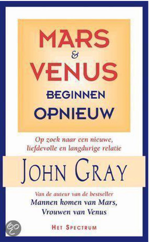 Mars & Venus Beginnen Opnieuw – boekcover – John Gray – ISBN 9789027465887 – paperback – nieuw