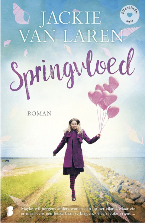 Eilandliefde 3 - Springvloed – boekcover – Jackie van Laren – ISBN 9789022584071 – paperback – als nieuw