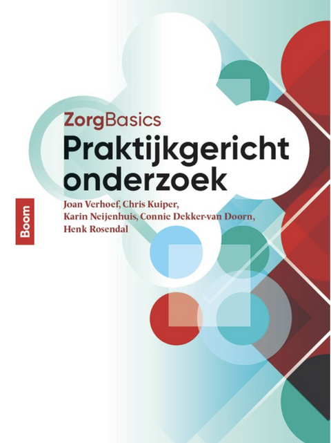 Zorgbasics praktijkgericht onderzoek – boekcover – Joan Verhoef – ISBN 9789024408405 – paperback – als nieuw