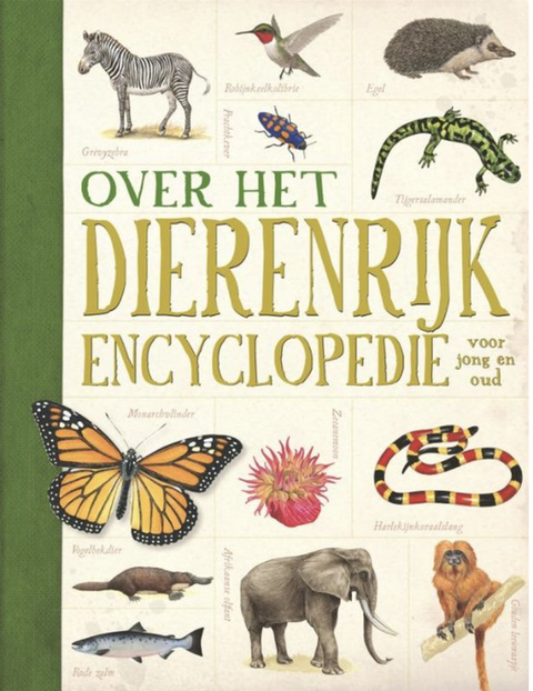 Over het dierenrijk: encyclopedie voor jong en oud
 – boekcover – NB – ISBN 9789025760748 – paperback – als nieuw