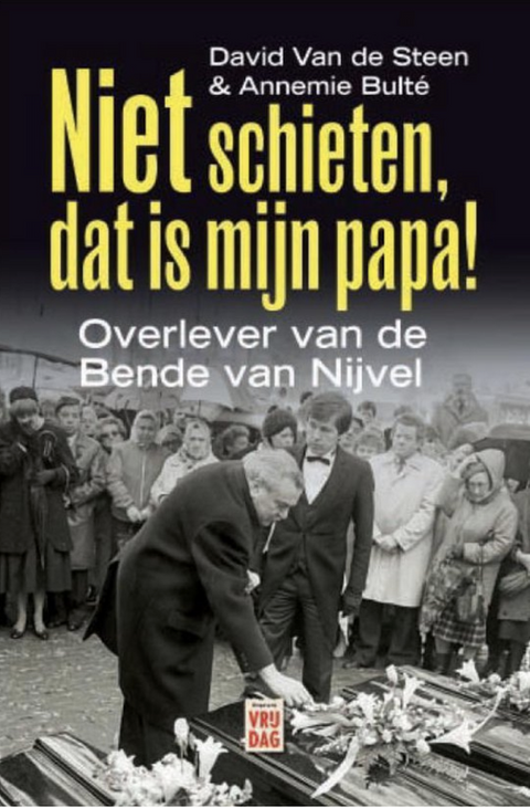 Niet schieten, dat is mijn papa! – boekcover – David van de Steen – ISBN Variant Barcode – paperback – goed