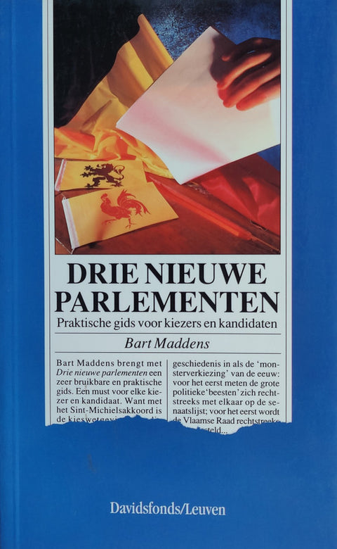 Drie nieuwe parlementen – boekcover – Bart Maddens – ISBN 9789061528814 – paperback – als nieuw
