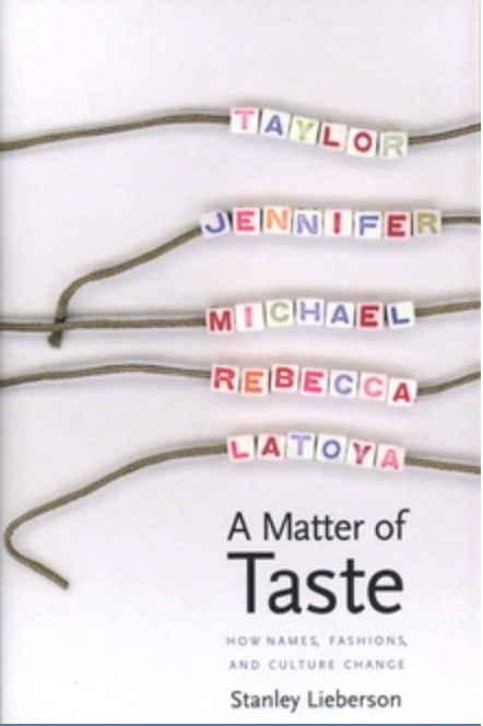 A Matter of Taste - How Names, Fashions & Culture Change: How Names, Fashions, and Culture Change – boekcover – Stanley Lieberson – ISBN 9780300083859 – hardcover – als nieuw