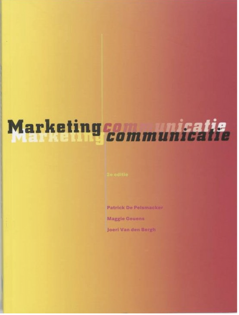 Marketingcommunicatie – boekcover – Patrick De Pelsmacker – ISBN 9789043009676 – paperback – als nieuw