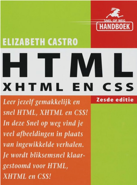 HTML, XHTML en CSS – boekcover – Elizabeth Castro – ISBN 9789043013635 – Paperback – als nieuw