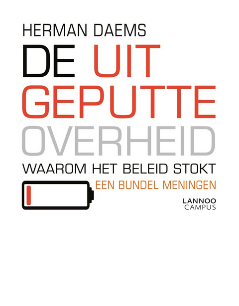 De uitgeputte overheid – boekcover – Herman Daems – ISBN 9789401439299 – Hardcover – Als Nieuw